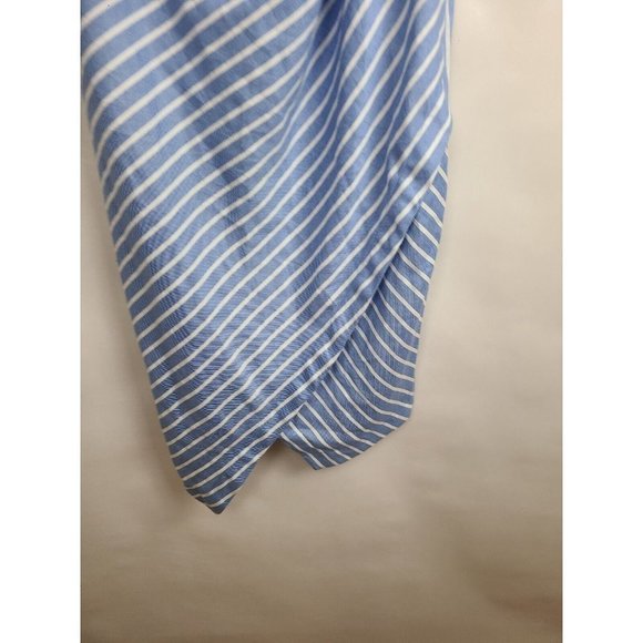 Glamour X Lane Bryant Blue White Striped Tulip Hem One Shoulder Dress 16 - Picture 4 of 9